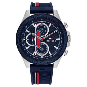 Tommy Hilfiger Quartz Multifunction Blue dial Silicone Strap Watch for Men