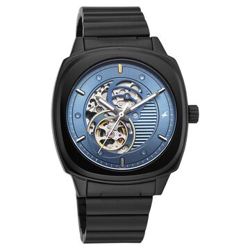 Fastrack Automatics Collection Blue Dial Black Stainless Steel Strap Watch For Guys
