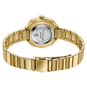 Poze Poze Quartz Analog Green Dial Golden Stainless Steel Strap Watch For Women