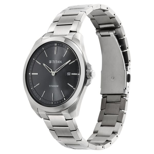 Titan Titanium Quartz Analog Black Dial Titanium Strap Watch for Men - image number 3