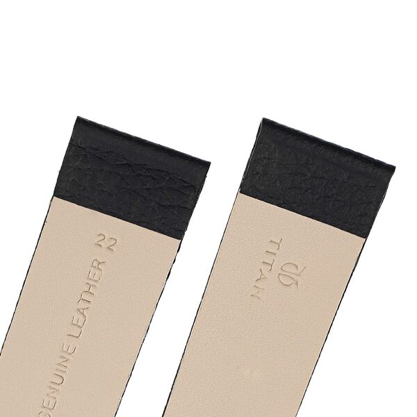 22 mm Black Genuine Leather Straps for Men - image number 4