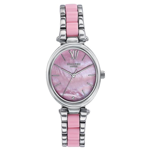 Sonata Poze Quartz Analog Pink Mother Of Pearl Dial Bimetal Strap Watch For Women - image number 1