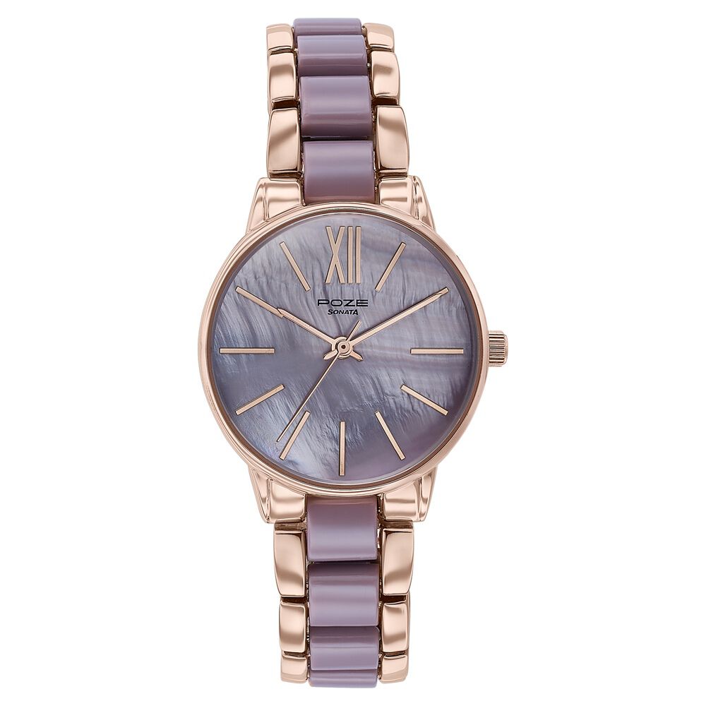 rsvpso　1105040 Buy Online Sonata Poze Quartz Analog Pink Dial Metal Strap Watch
