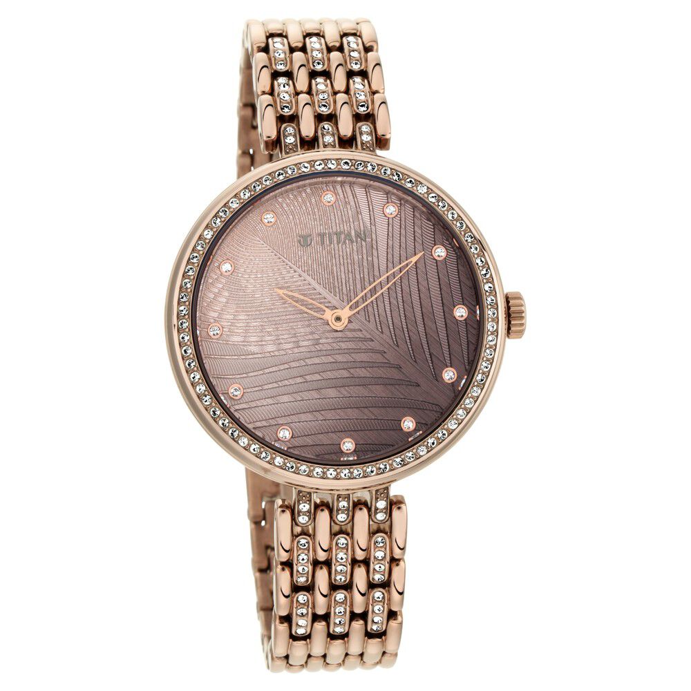 Buy Online Titan Animalia Brown Dial Analog Stainless Steel Strap