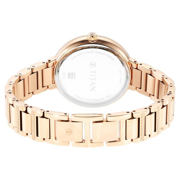 Glitz Rose Gold Dial Stainless Steel Strap Watch for Women - image number 4