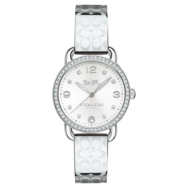 Coach Quartz Analog Silver Dial Leather Strap Watch for Women - image number 0