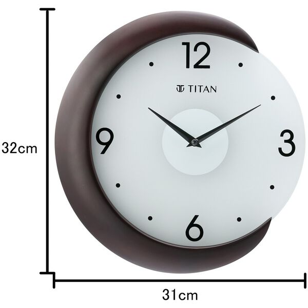 Titan Wooden Half Moon Wall Clock with Glass Dial - 32 cm x 31 cm (Medium) - image number 5