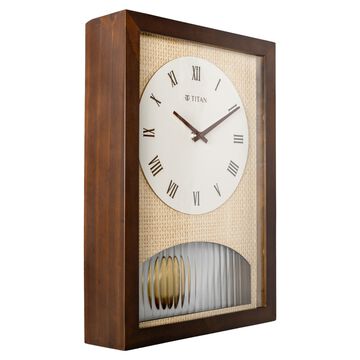 Titan Wooden Pendulum Clock - Premium Decor Box Pendulum Wooden Wall Contemporary look Clock - 37 cm x 25.5 cm (Medium)