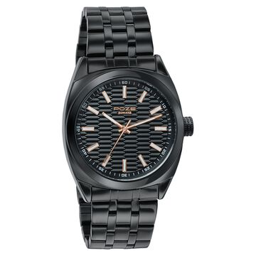 Poze Poze Quartz Analog Black Dial Black Metal Strap Watch For Men