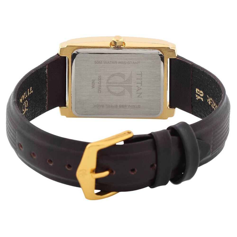 Buy Online Titan Quartz Analog White Dial Leather Strap Watch for Men ne1072yl02 Titan