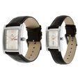 Titan Bandhan Silver Dial Analog with Day and Date Leather Strap Watch for Couple - image number 1