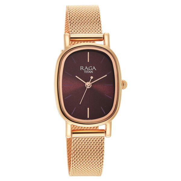 Titan Raga Viva Brown Dial Analog Stainless Steel Strap Watch for Women - image number 0