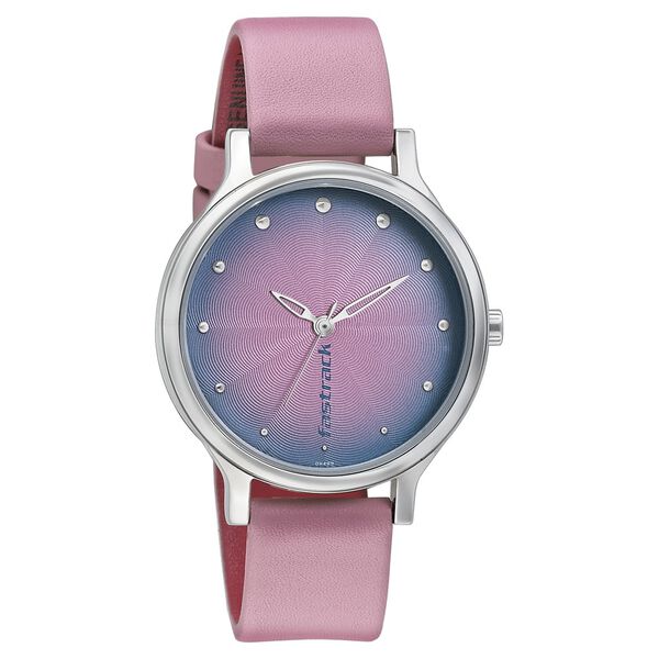 Fastrack Sunburn Quartz Analog Pink Dial Leather Strap Watch for Girls - image number 0