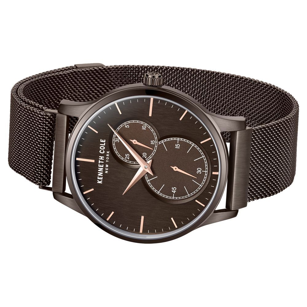 Buy Online Kenneth Cole Multifunction Brown Dial Stainless Steel
