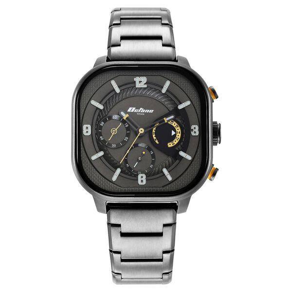 Titan Octane Aerobatics Quartz Chronograph Anthracite Dial Grey Stainless Steel Strap Watch For Men - image number 2