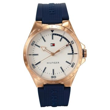 Tommy Hilfiger Quartz Analog White Dial Silicone Strap Watch for Men