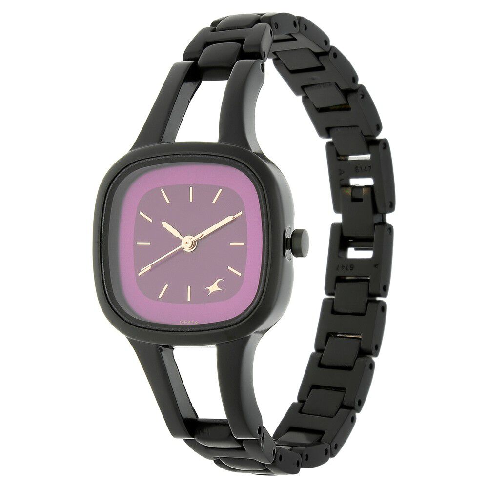Buy Online Fastrack Quartz Analog Purple Dial Stainless Steel Strap Watch for Girls nm6147nm03 Titan
