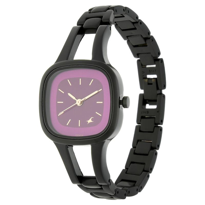 Fastrack Quartz Analog Purple Dial Stainless Steel Strap Watch for Girls - image number 1