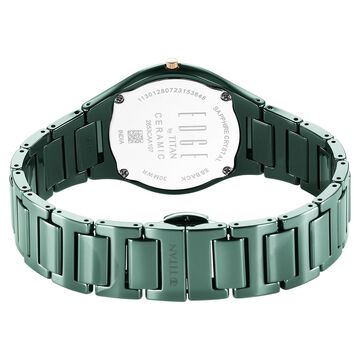 Titan Edge Ceramic Quartz in Glossy Green Dial Watch for Women