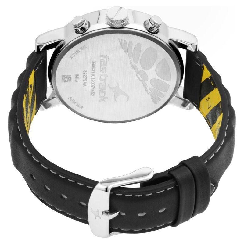 Fastrack Fastfit Quartz Multifunction Black Dial Leather Strap Watch for Guys - image number 5