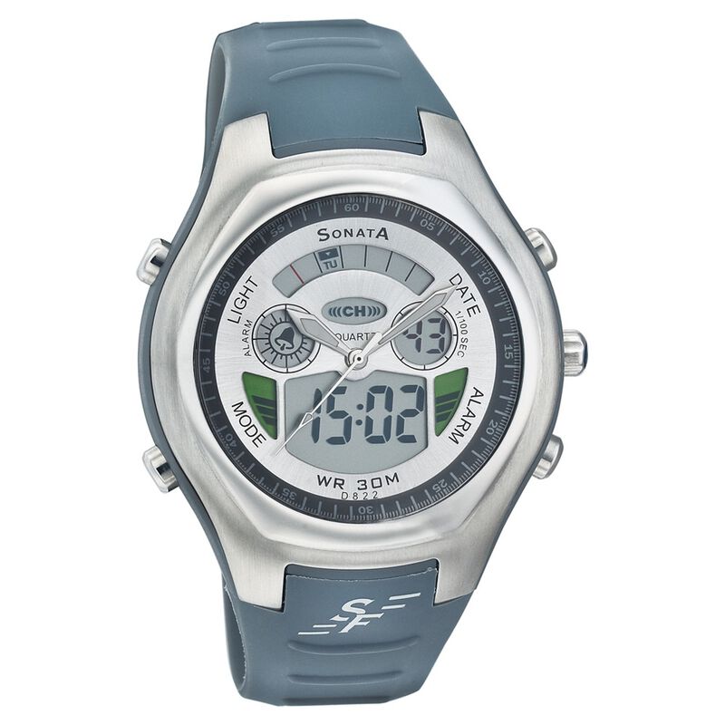 Sonata Quartz Analog Silver Dial Strap Watch for Men