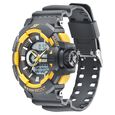 SF Quartz Analog Digital Black Dial PU Strap Watch for Men - image number 1