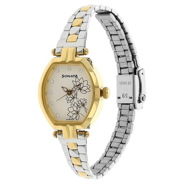 Sonata Quartz Analog Silver Dial Stainless Steel Strap Watch for Women - image number 1