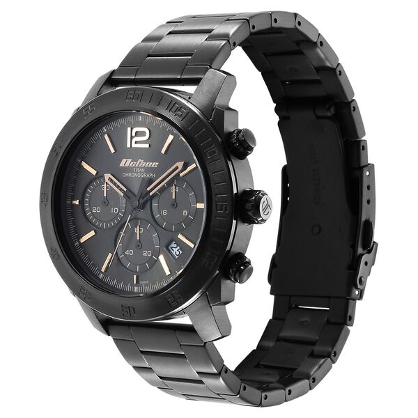Titan Octane Classic Sporty Quartz Chronograph Black Dial Stainless Steel Strap watch for Men - image number 2