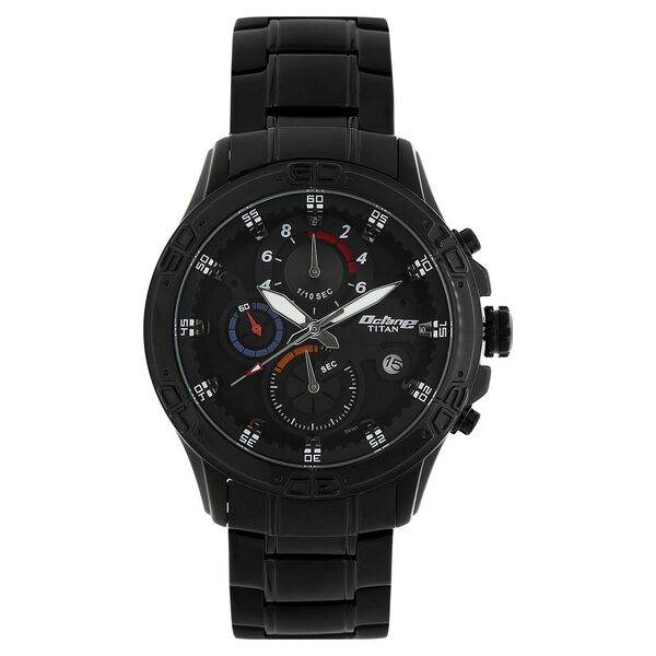 Titan Quartz Chronograph Black Dial Stainless Steel Strap Watch for Men - image number 0