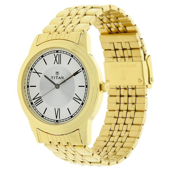 Titan Quartz Analog White Dial Stainless Steel Strap Watch for Men - image number 1