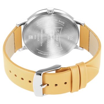 Sonata Force Quartz Analog with Date Blue Dial Leather Strap Watch for Men