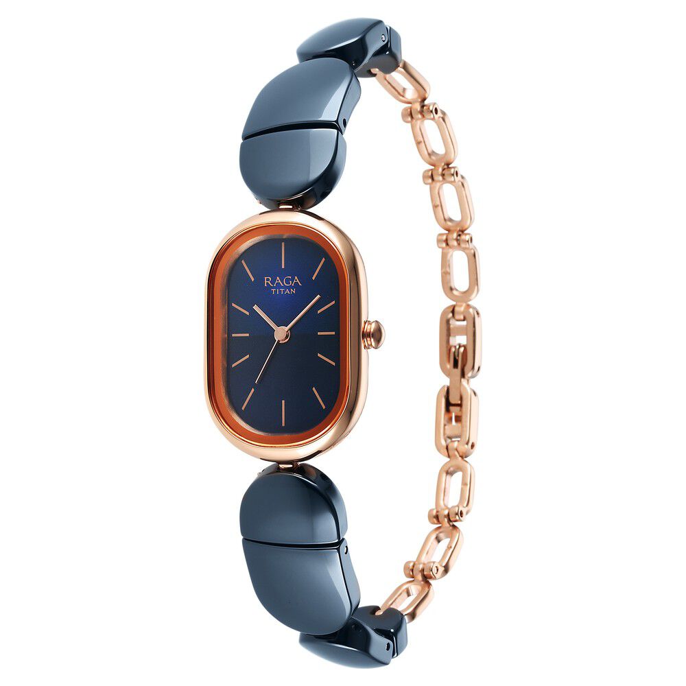 Buy Online Titan Raga Ceramics Blue Dial Analog Ceramic Strap
