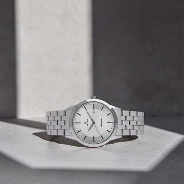 Titan Quartz Analog with Date White Dial Stainless Steel Strap Watch for Men