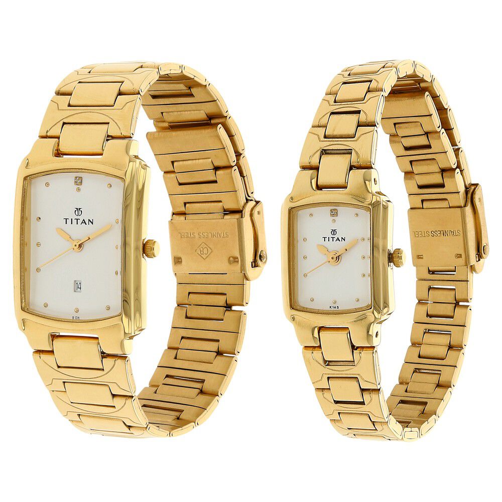 Buy Online Titan Quartz Analog with Date White Dial Stainless