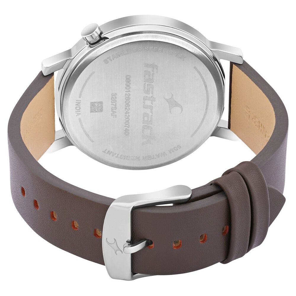 Buy Online Fastrack MetaWe Quartz Analog Green Dial Leather Strap Watch For Guys 3287sl06 Titan