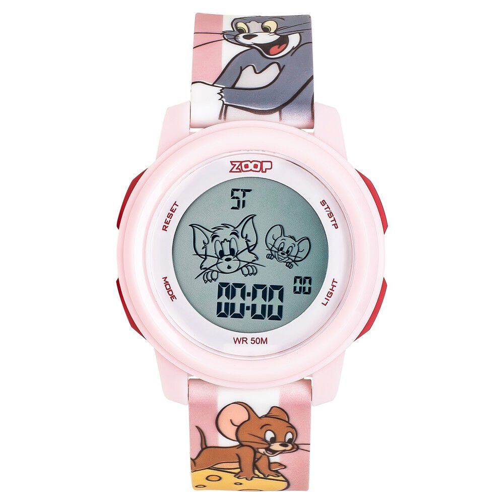 Buy Online Zoop Tom & Jerry Digital Watch with Pink Case and Pink
