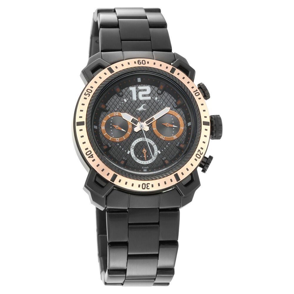 Fastrack All Nighters Quartz Analog Black Dial Stainless Steel Strap Watch for Guys-image-13