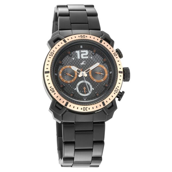 Fastrack All Nighters Quartz Analog Black Dial Stainless Steel Strap Watch for Guys - image number 0
