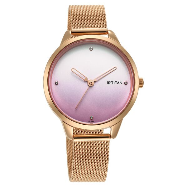 Titan Pastel Dreams Pink Dial Analog Metal Strap Watch for Women - image number 0