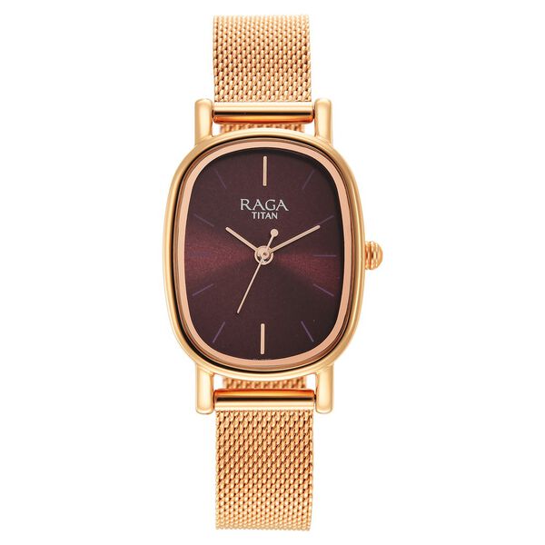 Titan Raga Viva Brown Dial Analog Stainless Steel Strap Watch for Women - image number 2