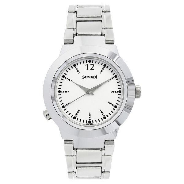 Buy Online Sonata Act Safety Watch White Dial Women Watch With
