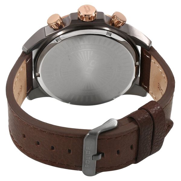 Police Quartz Chronograph Grey Dial Leather Strap Watch for Men - image number 3