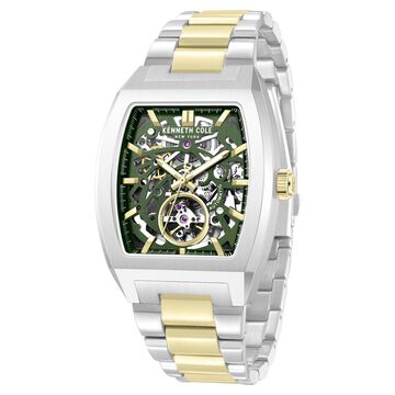 Kenneth Cole Automatic Automatic Green Dial Two Toned Stainless Steel Strap Watch For Men