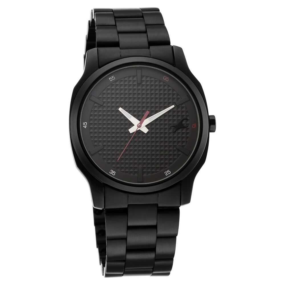 Fast track black metal watch hotsell