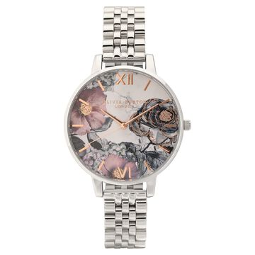 Olivia Burton Quartz Analog White Dial Stainless Steel Strap Watch for Women