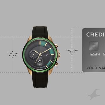 Fastrack Wild Quartz Chronograph Two Toned Dial Black Silicone Strap Watch For Guys