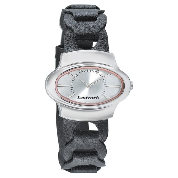 Fastrack Hitlist Quartz Analog Silver Dial Leather Strap Watch for Girls - image number 0