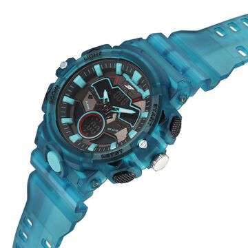 SF Analog Digital blue translucent strap and black dial with blue highlights Watch For Men
