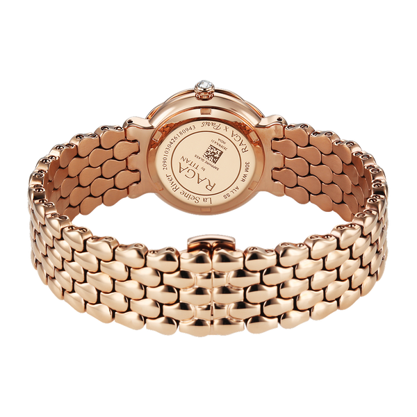 Titan Raga Paris, with Love  Analog White Mosaic Pattern Mother of Pearl Dial Red Stainless Steel Strap Watch For Women - image number 4