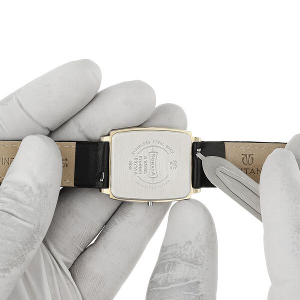 16 mm Black Genuine Leather Strap for Women - image number 6